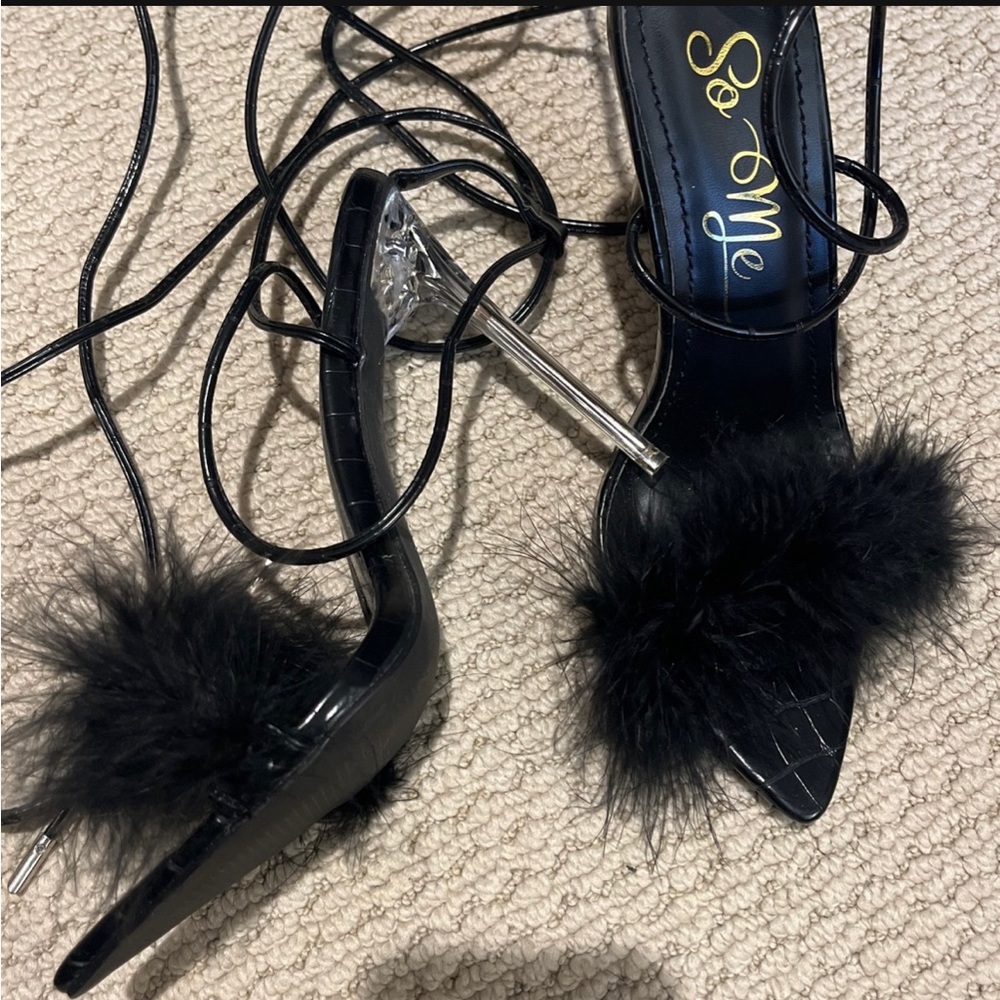 New - 4 inch fury black heels size 6.5